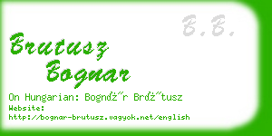 brutusz bognar business card